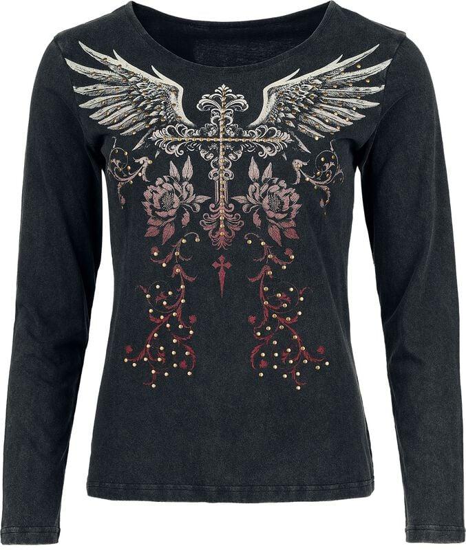rock revival "Skulls & Details" Long-sleeve Shirt black by Rock Rebel by EMP