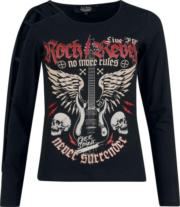 rock revival "Skulls & Details" Long-sleeve Shirt black by Rock Rebel by EMP
