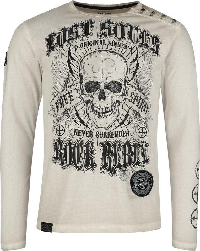 rock revival "Skulls & Details" Long-sleeve Shirt grey by Rock Rebel by EMP