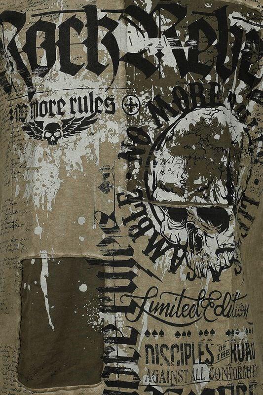 Rock Revival "Skulls & Details" T-Shirt Olive By Rock Rebel By EMP