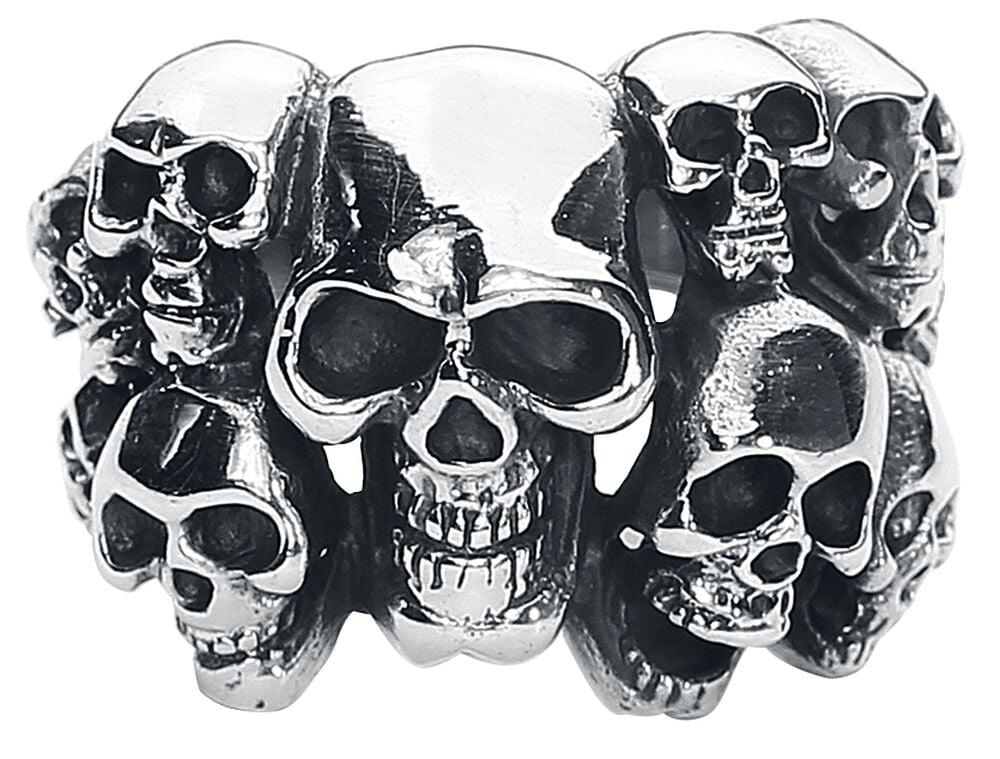 Rock Revival "Skulls" Ring Silver-coloured By EtNox Hard And Heavy