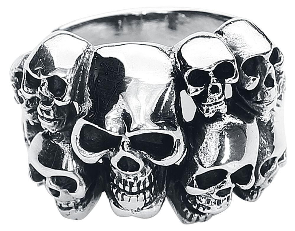 rock revival "Skulls" Ring silver-coloured by etNox hard and heavy