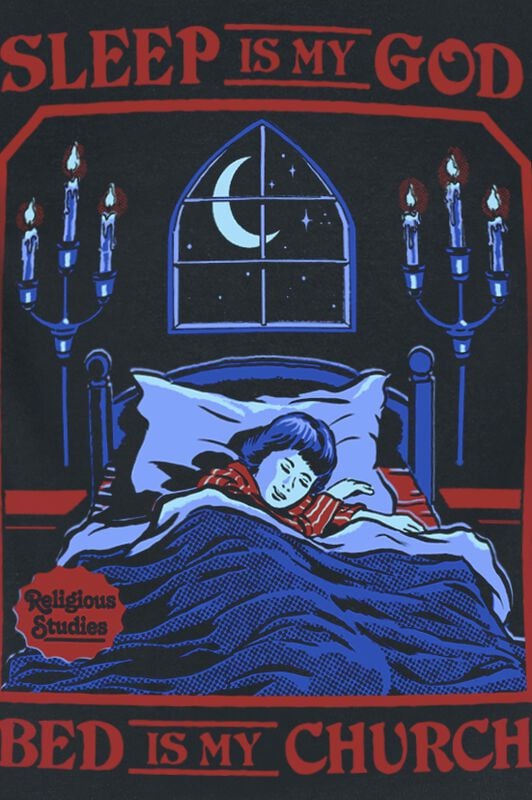 Rock Revival "Sleep Is My God - Bed Is My Church" Top Black By Steven Rhodes