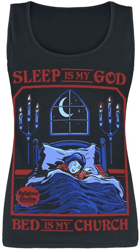 rock revival "Sleep is my God - Bed is my Church" Top black by Steven Rhodes