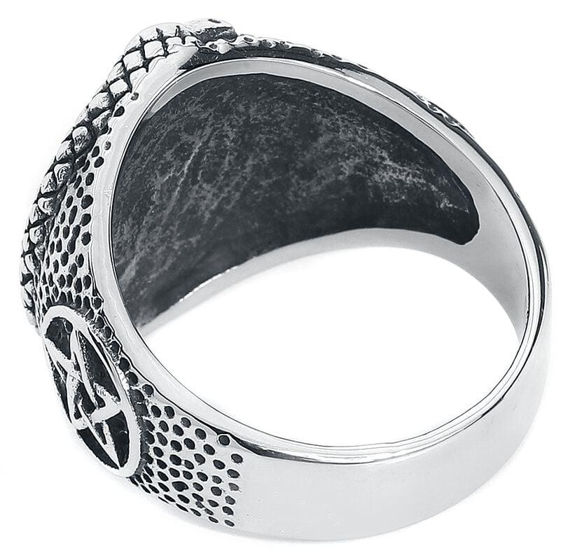 Rock Revival "Snake Pentagram" Ring Silver-coloured By EtNox Hard And Heavy