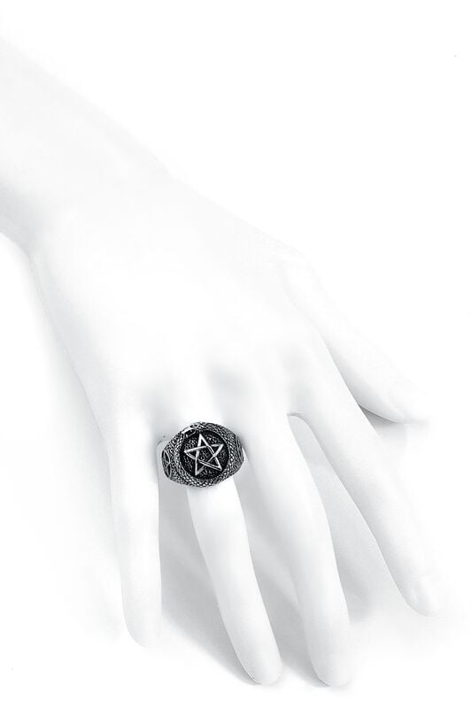 Rock Revival "Snake Pentagram" Ring Silver-coloured By EtNox Hard And Heavy