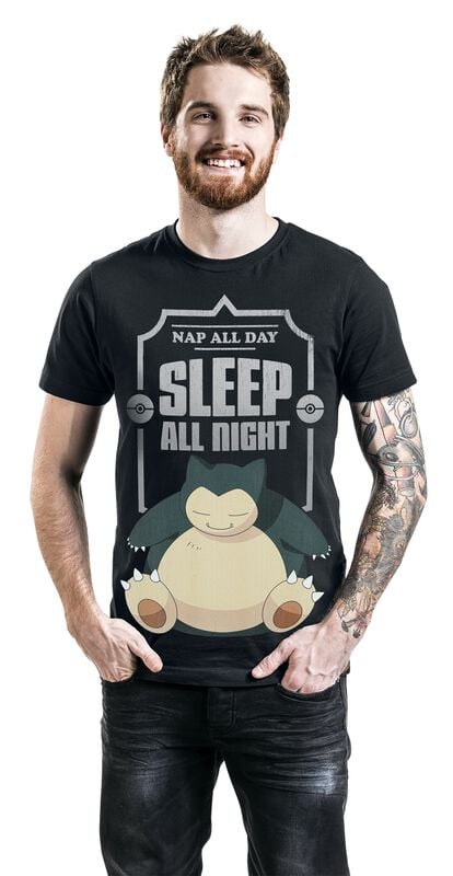 Rock Revival "Snorlax - Sleep All Night" T-Shirt Black By Pokémon