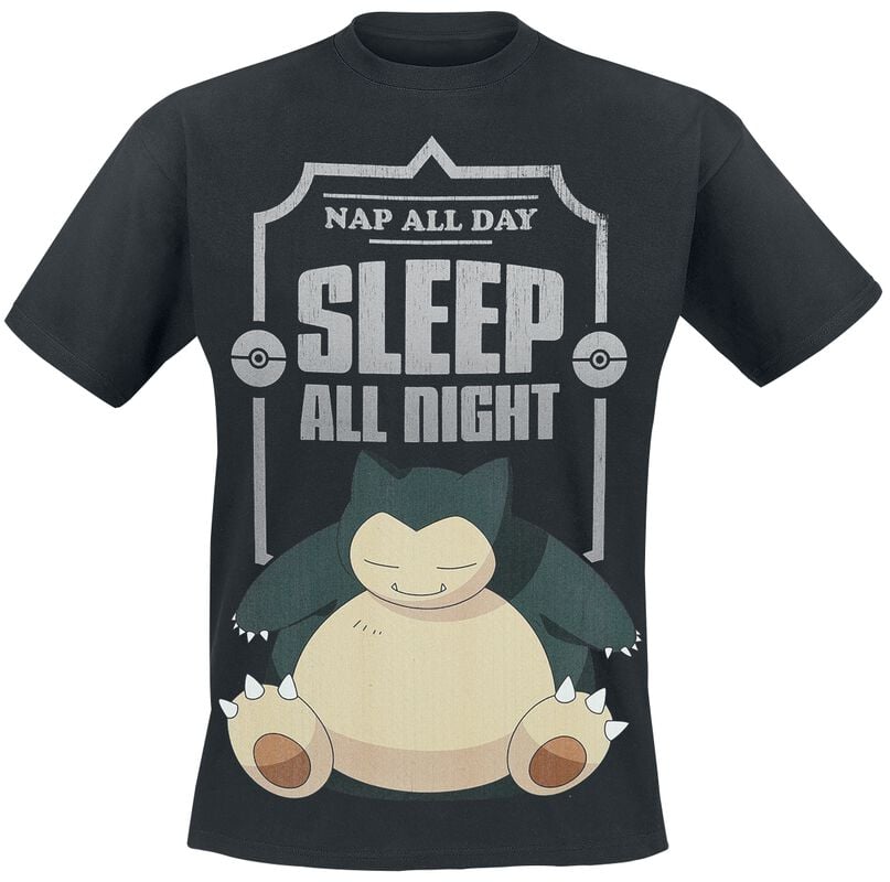 rock revival "Snorlax - Sleep All Night" T-Shirt black by Pokémon