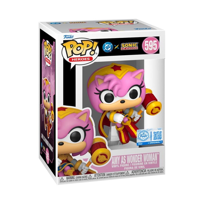 rock revival "Sonic x Justice League - Amy as Wonder Woman Vinyl Figurine 595" Funko Pop by Sonic The Hedgehog