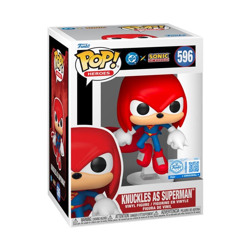 rock revival "Sonic x Justice League - Knuckles As Superman Vinyl Figurine 596" Funko Pop by Sonic The Hedgehog