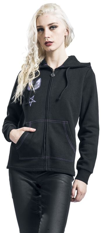 rock revival "Sorry I have plans with my cat" Hoodie Jacket black by Gothicana by EMP