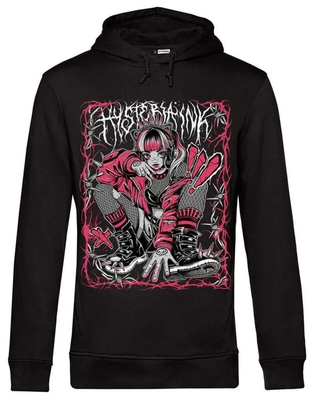 rock revival "Spiky Girl" Hoodie black by Hysteria Ink