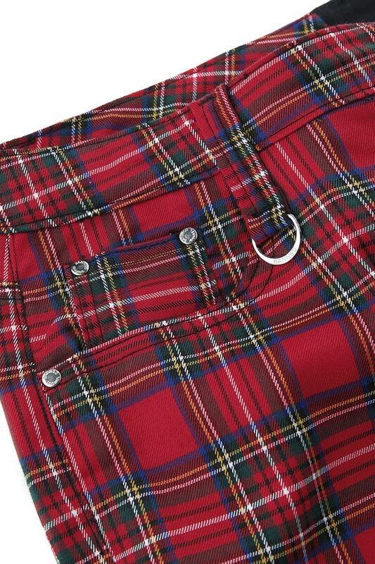 Rock Revival "Split Trousers" Cloth Trousers Red-black By Banned Alternative