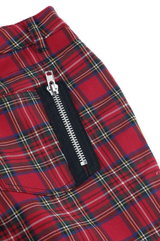 Rock Revival "Split Trousers" Cloth Trousers Red-black By Banned Alternative