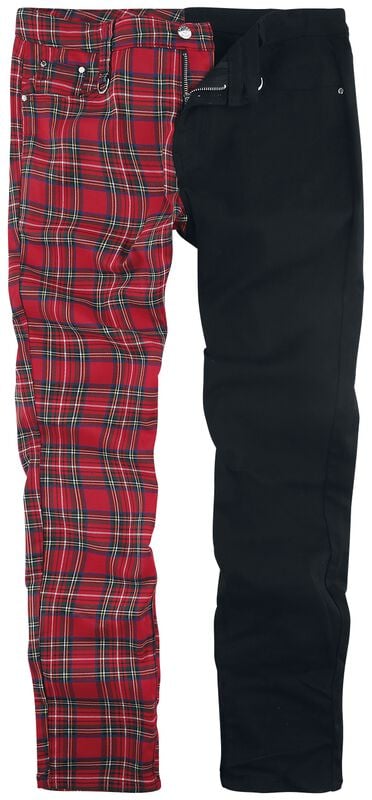 rock revival "Split Trousers" Cloth Trousers red-black by Banned Alternative