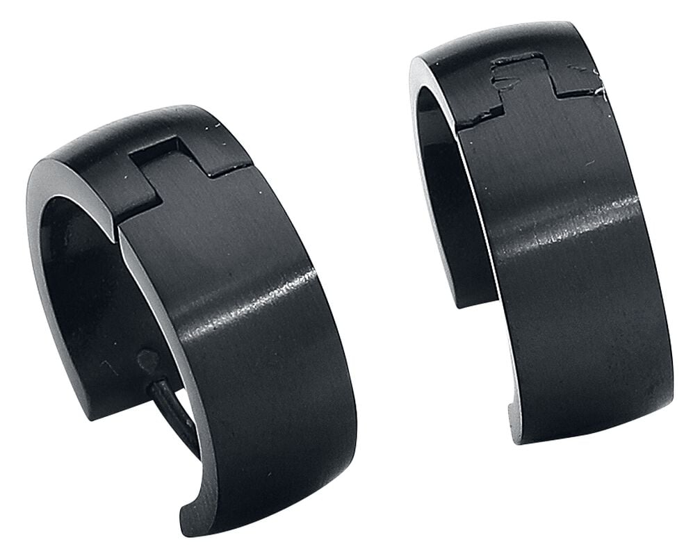 Rock Revival "Stainless Steel Hoops" Earrings Black By EtNox