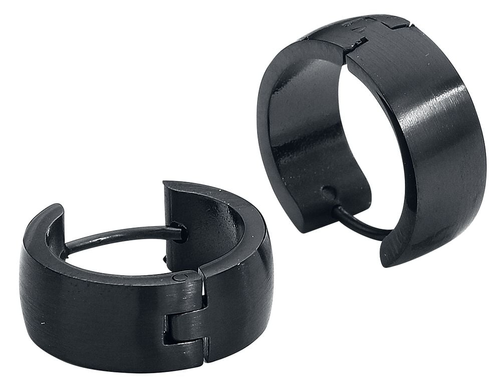 Rock Revival "Stainless Steel Hoops" Earrings Black By EtNox