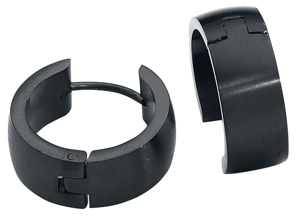 rock revival "Stainless Steel Hoops" Earrings black by etNox