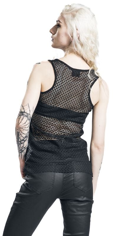 Rock Revival "Starring Cat" Top Black-lilac By Alchemy England