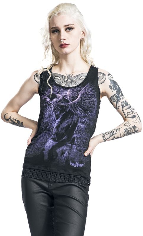 rock revival "Starring Cat" Top black-lilac by Alchemy England