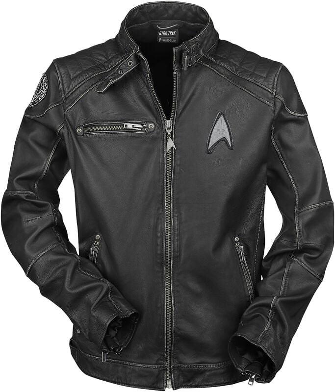 rock revival "Starship" Leather Jacket black by Star Trek