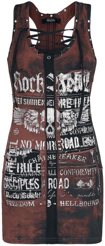 Rock Revival "Stay A Little Longer" Mini Dress Brown By Rock Rebel By EMP