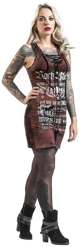 rock revival "Stay A Little Longer" Mini Dress brown by Rock Rebel by EMP