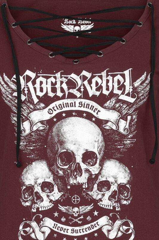 Rock Revival "Stay Awake" Long-sleeve Shirt Dark Red By Rock Rebel By EMP