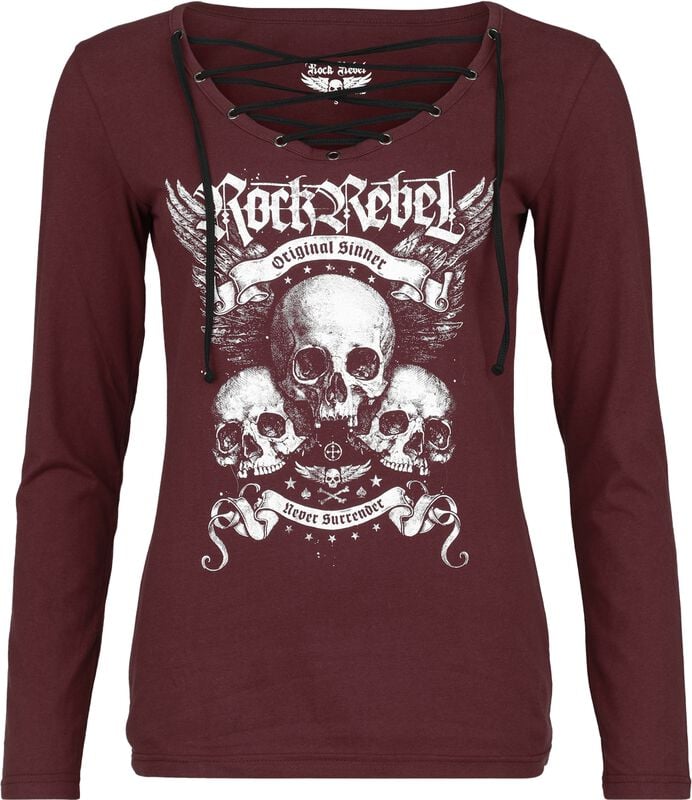rock revival "Stay Awake" Long-sleeve Shirt dark red by Rock Rebel by EMP