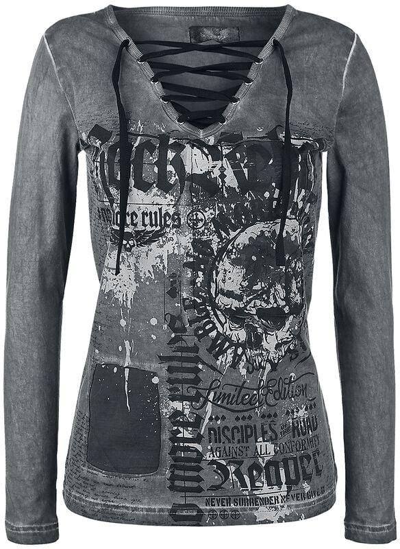Rock Revival "Stay Awake" Long-sleeve Shirt Grey By Rock Rebel By EMP