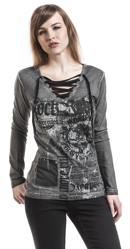 rock revival "Stay Awake" Long-sleeve Shirt grey by Rock Rebel by EMP