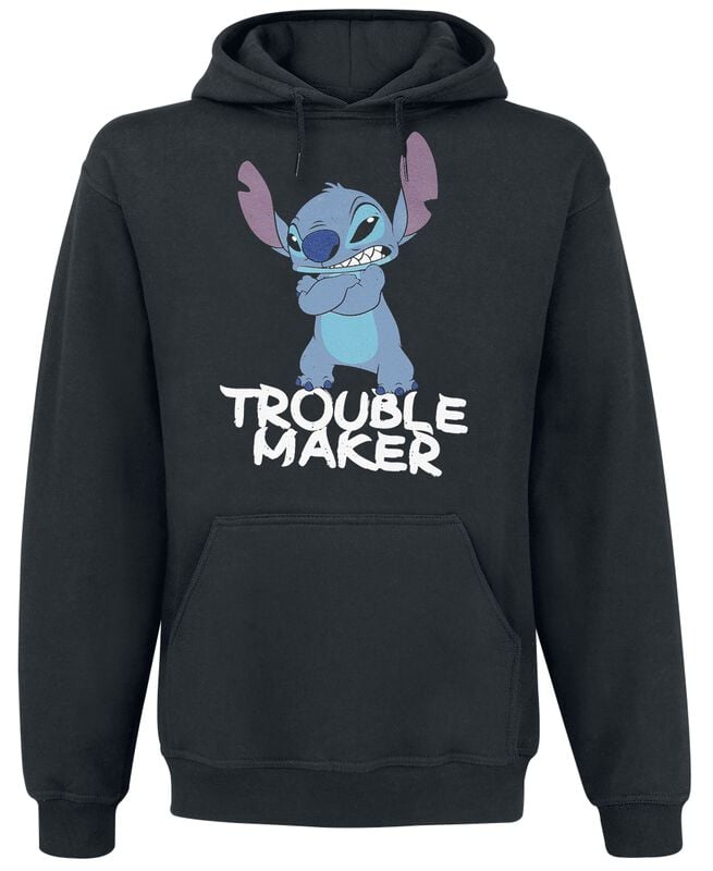 rock revival "Stitch - Trouble Maker" Hoodie black by Lilo & Stitch