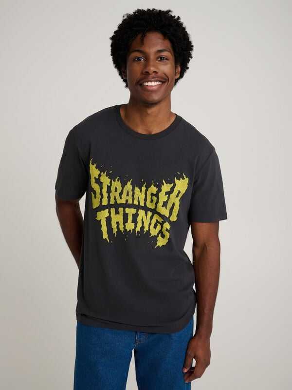 rock revival "Stranger Things T-shirt Washed Black" T-Shirt black by Wrangler