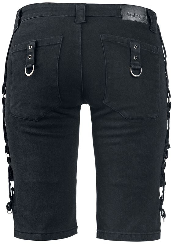 Rock Revival "Strap Shorts" Shorts Black By Gothicana By EMP