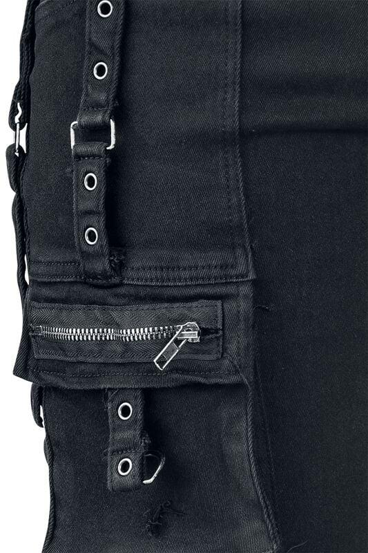 Rock Revival "Strap Shorts" Shorts Black By Gothicana By EMP