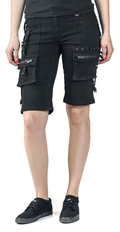 Rock Revival "Strap Shorts" Shorts Black By Gothicana By EMP