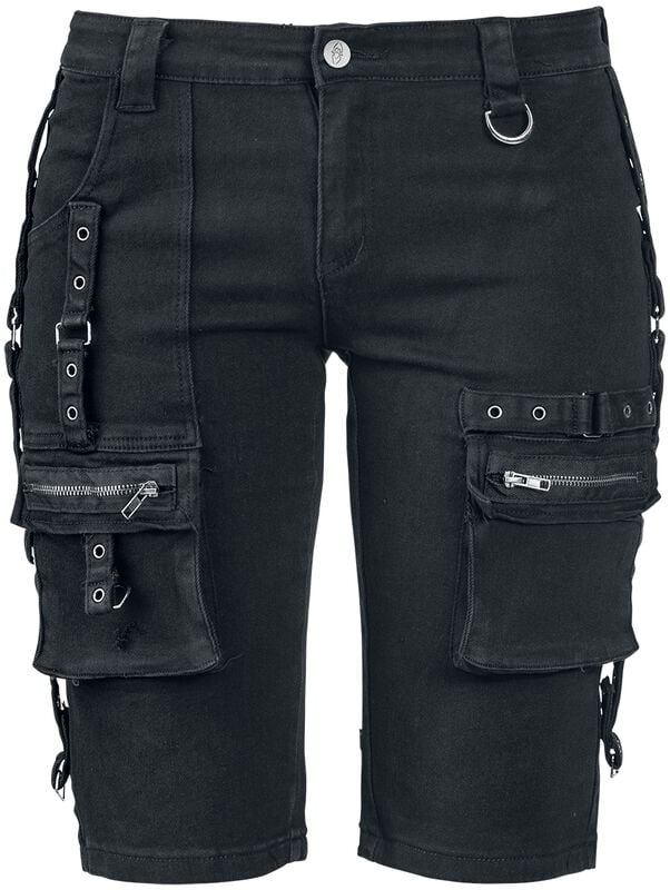 rock revival "Strap Shorts" Shorts black by Gothicana by EMP