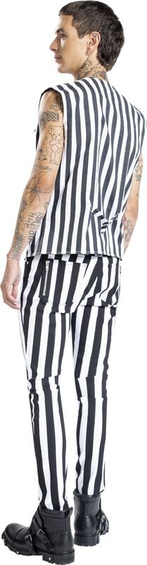 Rock Revival "Strips Vest" Vest Black-white By Altana Industries