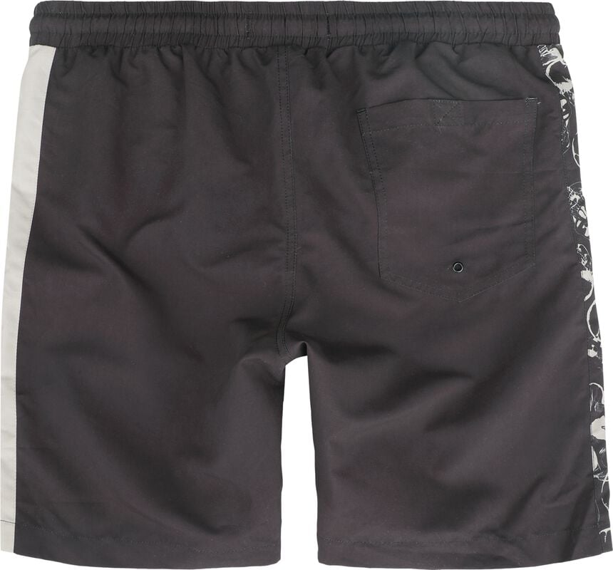 Rock Revival "Swim Shorts With Skeleton Print" Swim Shorts Dark Grey By Rock Rebel By EMP