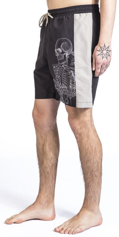 rock revival "Swim Shorts With Skeleton Print" Swim Shorts dark grey by Rock Rebel by EMP