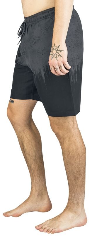 Rock Revival "Swim Shorts With Skull Print" Swim Shorts Grey-black By Black Premium By EMP