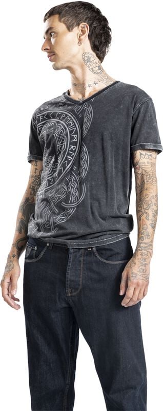 Rock Revival "T-Shirt With Nordic Runes" T-Shirt Black By Black Premium By EMP