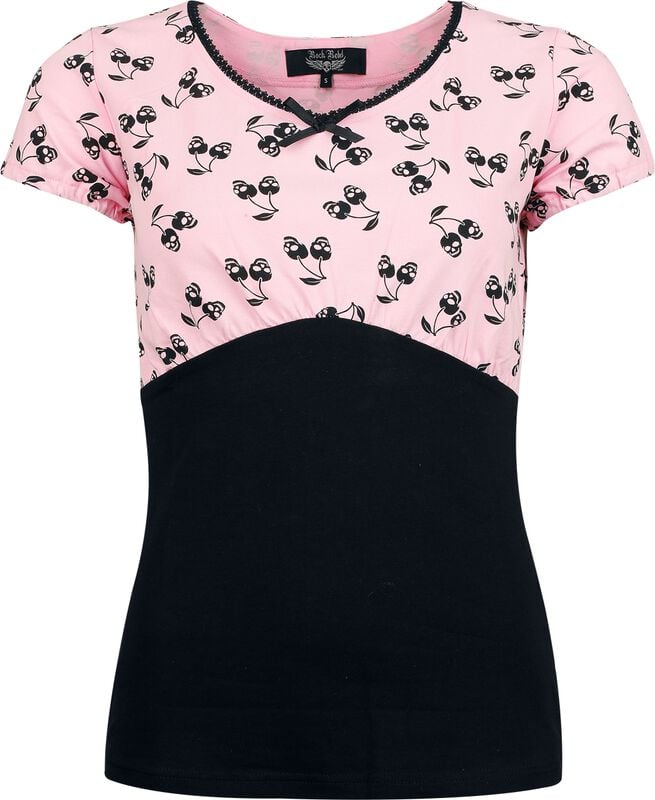 rock revival "T-Shirt with Skull Print" T-Shirt black-pink by Rock Rebel by EMP