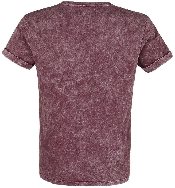 Rock Revival "T-shirt With Wash" T-Shirt Burgundy By Black Premium By EMP