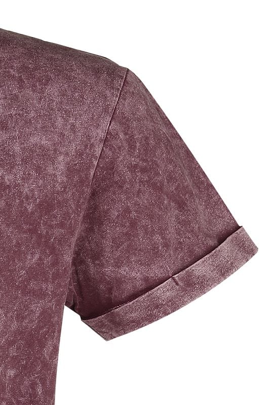 Rock Revival "T-shirt With Wash" T-Shirt Burgundy By Black Premium By EMP