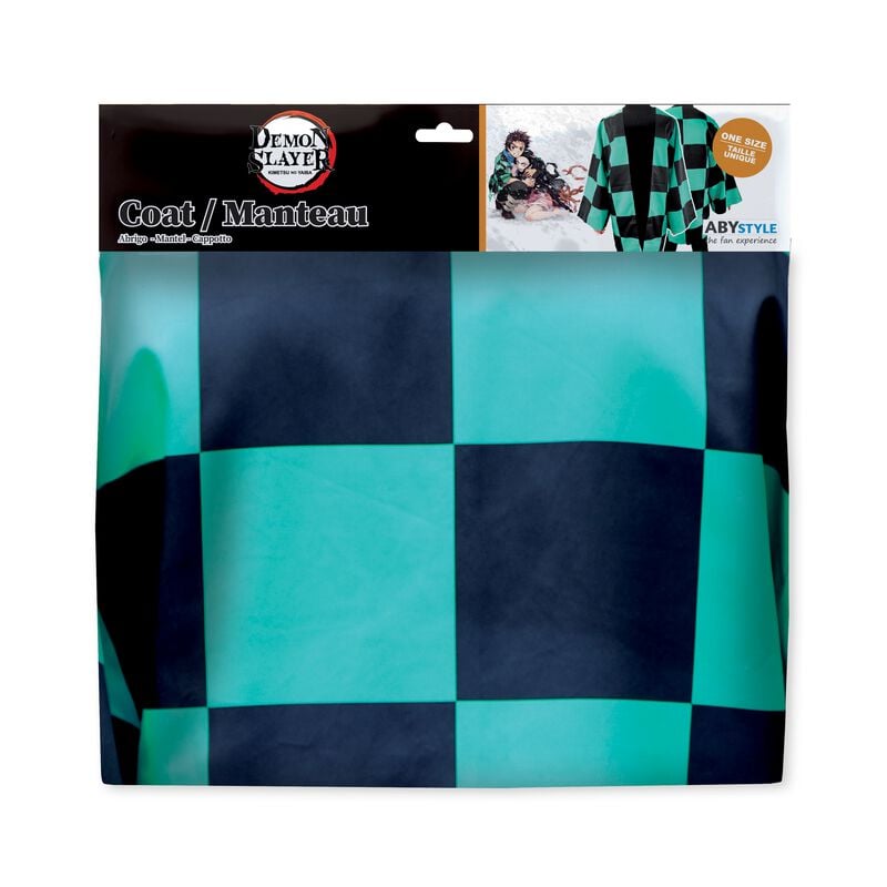 Rock Revival "Tanjiro's Haori" Dressing Gown Black-turquoise By Demon Slayer