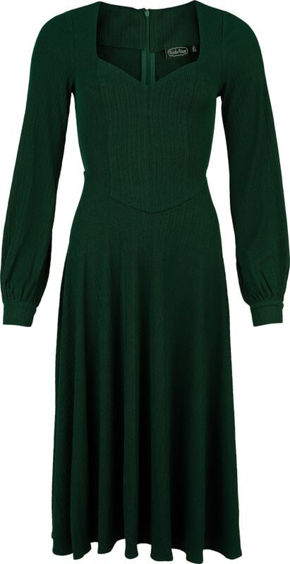 rock revival "Textured Knit Flare Dress" Midi Dress green by Voodoo Vixen