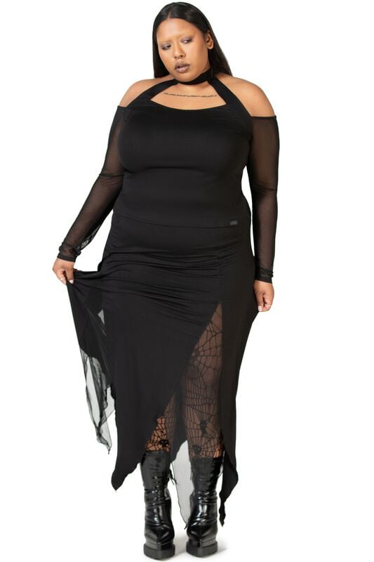 Rock Revival "The Grimmer The Better Midi Skirt" Midi Skirt Black By KIHILIST By KILLSTAR