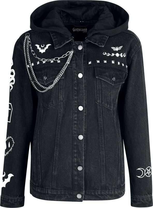 rock revival "The Witching Hour" Jeans Jacket black by Gothicana by EMP