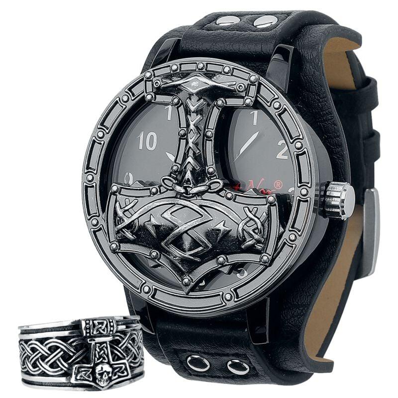 rock revival "Thor's Hammer - Jewellery Bundle" Ring multicolour by etNox hard and heavy